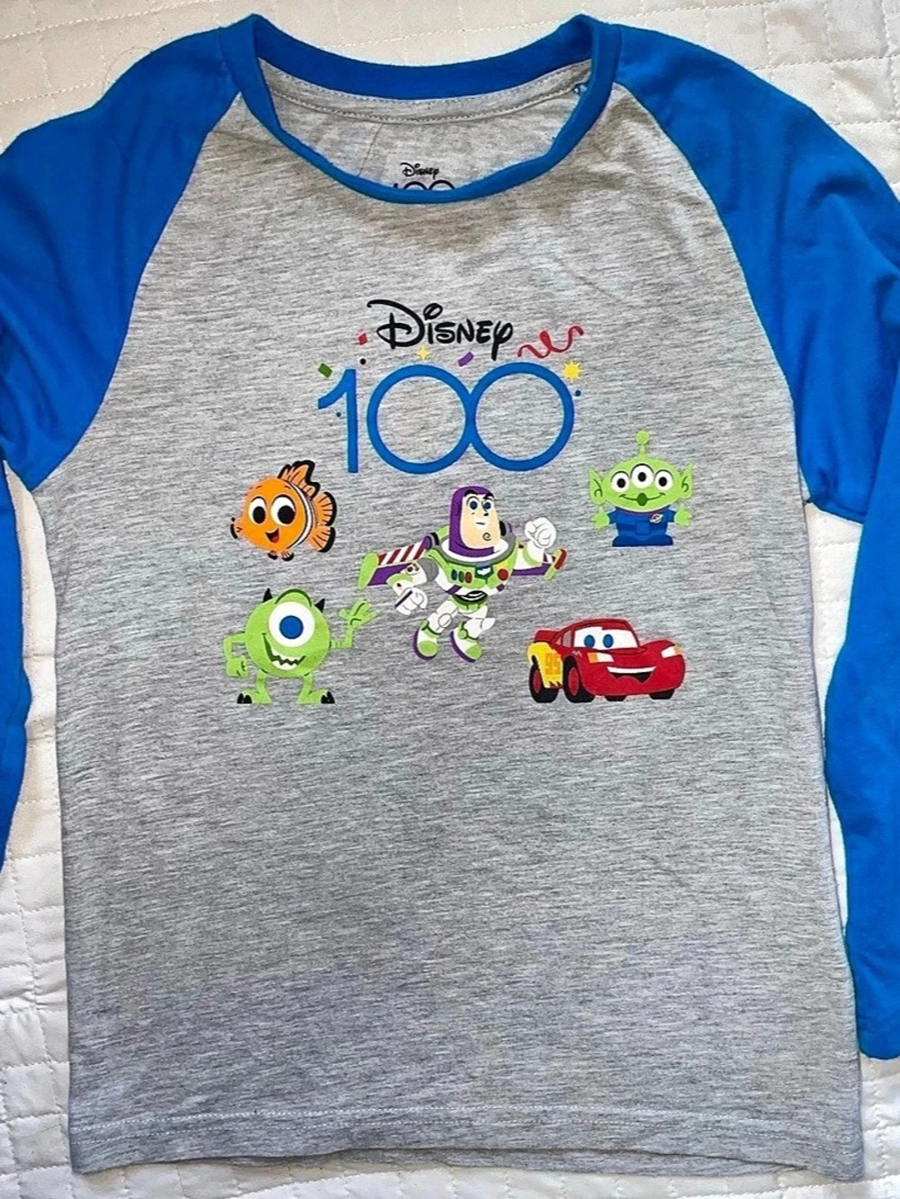 Disney 100 Boys Size 6X Long Sleeve Graphic Tee